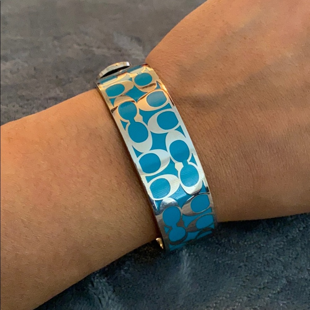 Coach teal & silver bangle - Picture 3 of 3